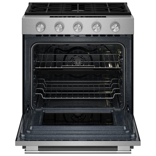 KitchenAid 30" 5.0 Cu. Ft. True Convection 5-Burner Slide-In Gas Air Fry Range - Stainless