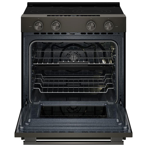 Cuisinière électrique encastrable à 5 éléments avec convection véritable et friture à air chaud 5,3 pi³ 30 po de KitchenAid - Fonte noire