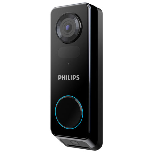 Philips 7000 Series Wire-Free 2K Dual-Cam Video Doorbell - Black