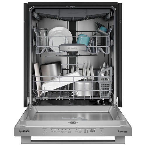 Bosch 800-Series 24" 42dB Built-In Dishwasher w/ Stainless Steel Tub & Third Rack (SHX78DM5N) - Stainless