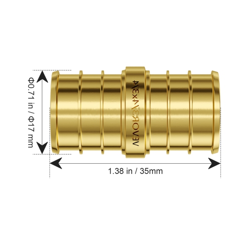 VEVOR 3/4" 50PCS Brass Pipe Fittings, Clamp-style Straight-Through Pipe Connector Brass Air Fittings, Plumbing Fittings Tube Adapter for