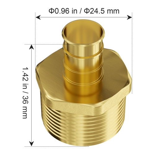 VEVOR 1/2" 25PCS Pipe Fittings, Brass Pipe Fittings, Clamp-style 1/2 NPT External Thread Pipe Connector Brass Air Fittings, Plumbing Fittings NPT