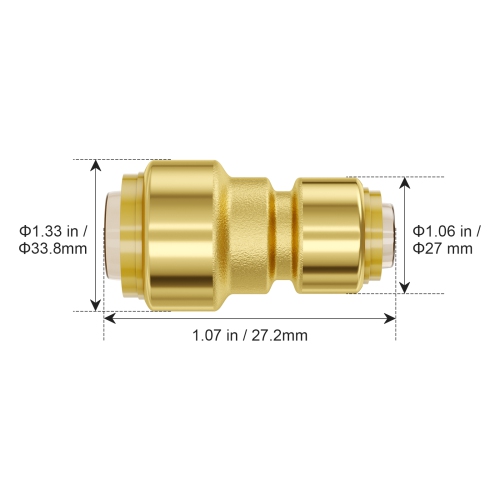 VEVOR 1/2"-3/4" Pipe Fittings, 12PCS Brass Pipe Fittings, Straight-Through Push-Fit Pipe Connector Brass Air Fittings, Heavy Duty Plumbing Fittings