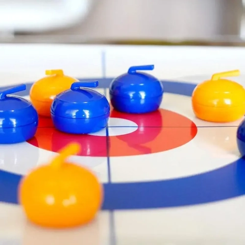 Tabletop Curling Game for Adults & Family. Fun Indoor Sports Game for Everyone