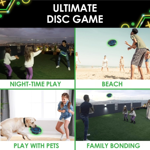 Flying Disc - Battery Power , Flying Disc Adventure for Day and Night ,Easter Basket Stuffers for Men/Boys/Teens