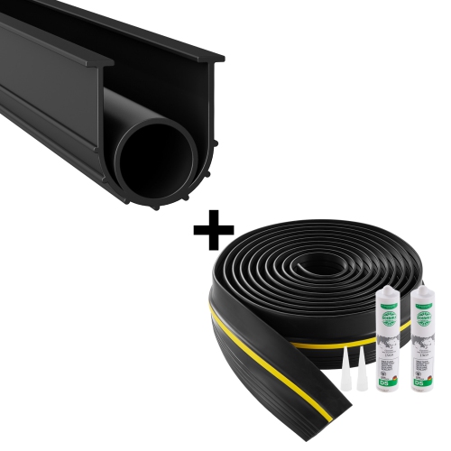 VEVOR  20 Ft Garage Door Threshold And Bottom Seals Kit, U Shape+O Ring Universal Garage Door Bottom Seal Weatherstrip Pvc, Combine w Weatherproof