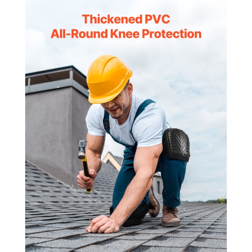 VEVOR Knee Pads for Work, Heavy Duty Construction Knee Pads with Adjustable Straps & Rivets, Thick Gel Knee Pads with Foam Cushion for All-Round Knee