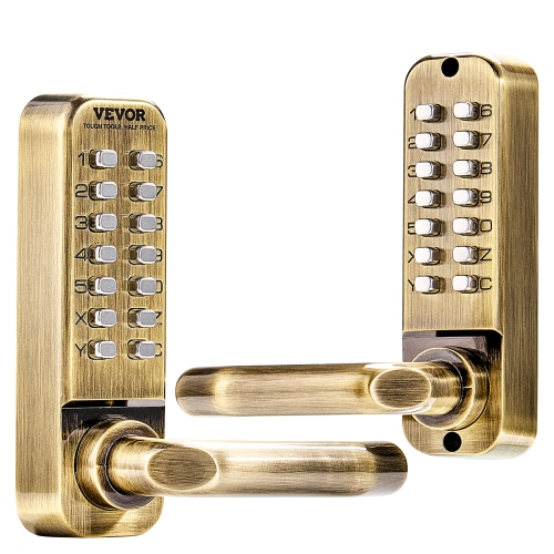 VEVOR 14 Mechanical Keyless Door Lock, Key Mechanical Door Lock, Mechanical Keypad Door Lock with Handle, Double-Sided Stainless Steel Waterproof,