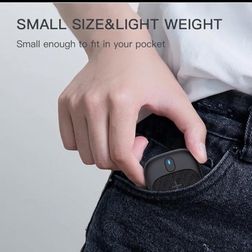 Wearable Bluetooth Speaker IPX5 Waterproof, Clip-On Mini Wireless Portable Speaker with Built-in Microphone for Hands-Free Music and Calls
