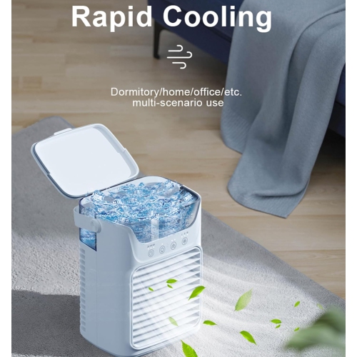 Portable Air Conditioner Fan,3 Wind Speeds Evaporative Personal Air Cooler,Portable AC with Water Tank,Mini Air Conditioner for Car Home Camping