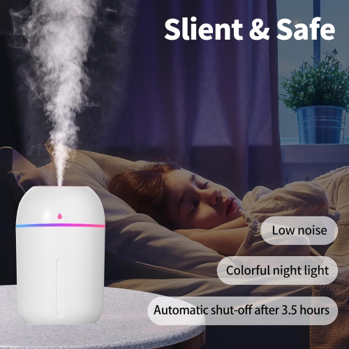 Small Humidifier for Plants,Portable Humidifiers for Bedroom Personal Desktop Mini 330ML Humidifier,USB Humidifiers for Office Car Travel