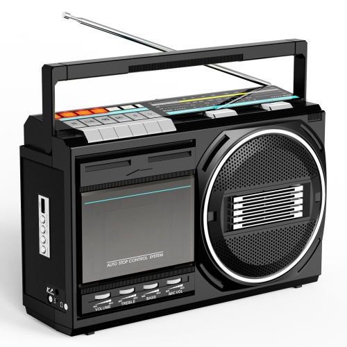 Cassette Player Recorder Portable Senior Boom Box with Earphone Jack and Built-in MIC - Sound Amplifier - DC/AC