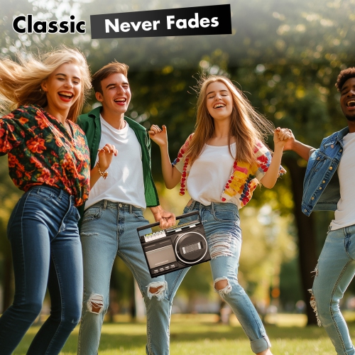 Cassette Player Recorder Portable Senior Boom Box with Earphone Jack and Built-in MIC - Sound Amplifier - DC/AC