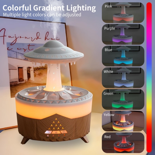 Rain Cloud Humidifier for Bedroom Water Drip, 7 Colors Night Rain Diffuser with Remote Control Timing, Mushroom Diffuser Lamp