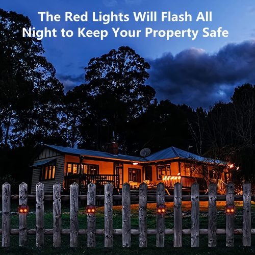 Solar Animal Repellent, Night Predator Insect Repellent, Wildlife Predator Insect Repellent with Red LED Light, IP44 Waterproof Rating(4 Pack)