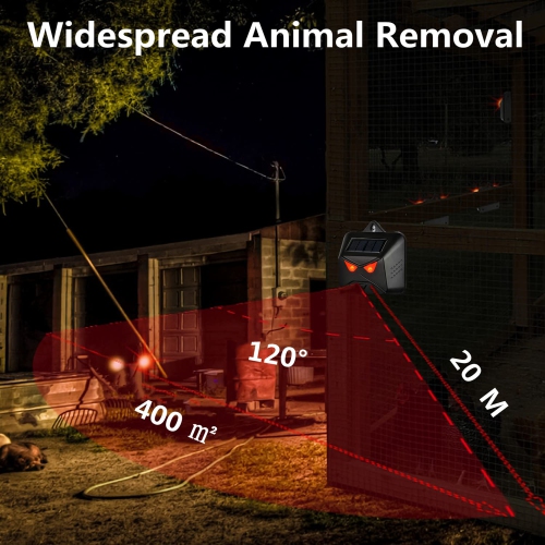 Solar Animal Repellent, Night Predator Insect Repellent, Wildlife Predator Insect Repellent with Red LED Light, IP44 Waterproof Rating(4 Pack)