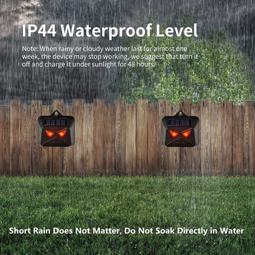 Solar Animal Repellent, Night Predator Insect Repellent, Wildlife Predator Insect Repellent with Red LED Light, IP44 Waterproof Rating(4 Pack)