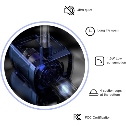 3-liter stainless steel cat water fountain - triple filtration, three flow modes, LED light, fresh water, easy to clean