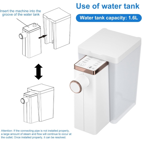 2100W Mini Water Heater – 3 seconds instant heating, fast water heating, 4 temperature settings, child lock smart safety function and portable