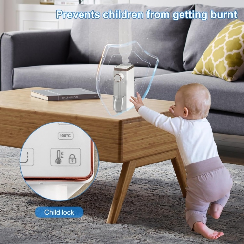 2100W Mini Water Heater – 3 seconds instant heating, fast water heating, 4 temperature settings, child lock smart safety function and portable