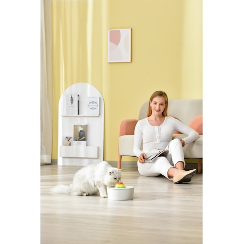 Rainbow Ceramic Cat Drinker - 1.5L, round, quadruple filtration, easy-to-clean ceramic material, dishwasher safe, protects pet health