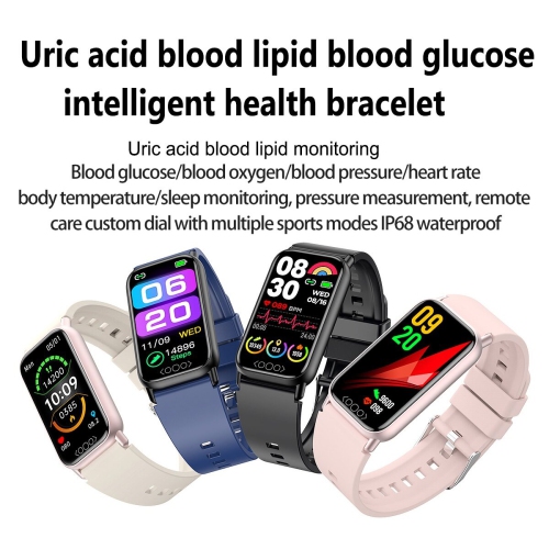 Smart Watch Blood Glucose Monitoring Smartwatch For Men Women Bracelet Fitness Tracker For Android And IOS(Black)