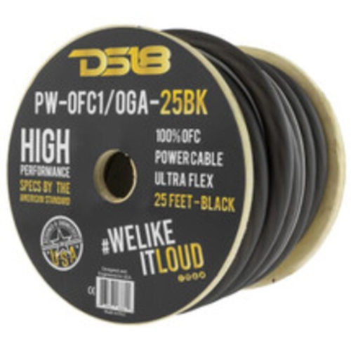 DS18 Ultra Flex 100% OFC Copper 1/0 Gauge Ground/Power Wire - 25ft Spool