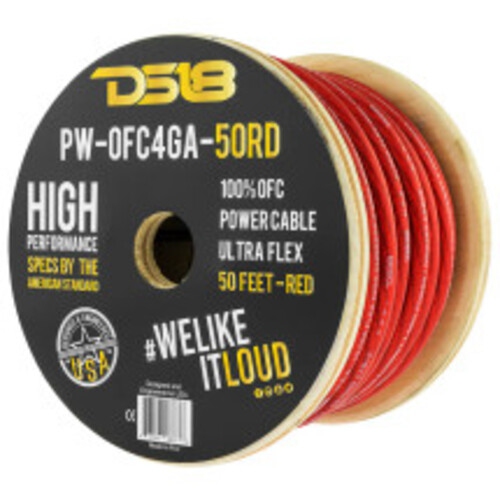 Fil d'alimentation/mise à la terre DS18 Ultra Flex 100 % cuivre OFC calibre 4 - bobine 50&nbsp;pi
