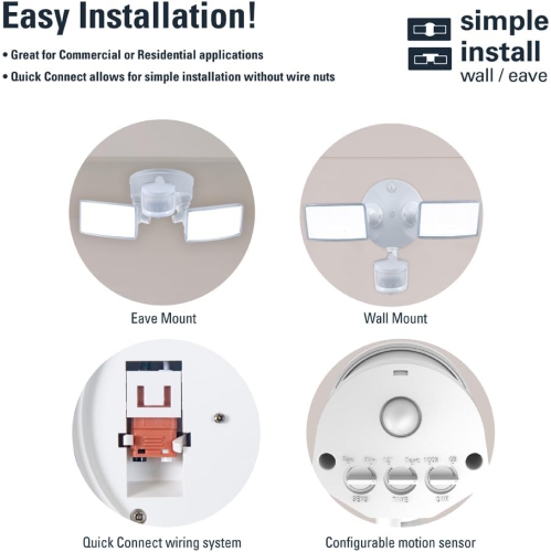 Halo Twin Head Motion Outdoor Integrated LED Motion Sensor Flood & Security Light - White