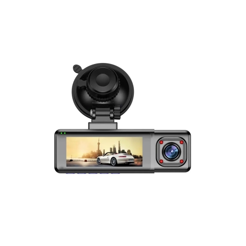 Caméra de tableau de bord Uber/Lyft 3 canaux 4K/2,5K+1080P+1080P grand-angle pour voitures avant, intérieur et arrière et carte SD 64&nbsp;Go incluse