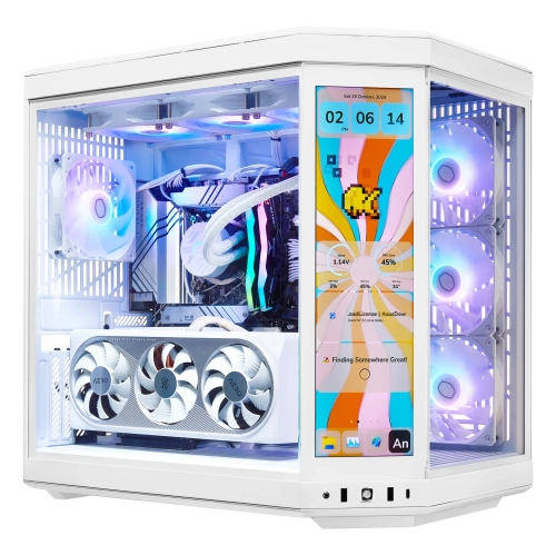 TECHNOID Limited Edition Gaming PC - AMD Ryzen 7 7800x3D, 64GB DDR5 Ram, 2TB SSD, RTX 5070 Ti, Windows 11 Pro, HYTE Y70 Touch infinite, White