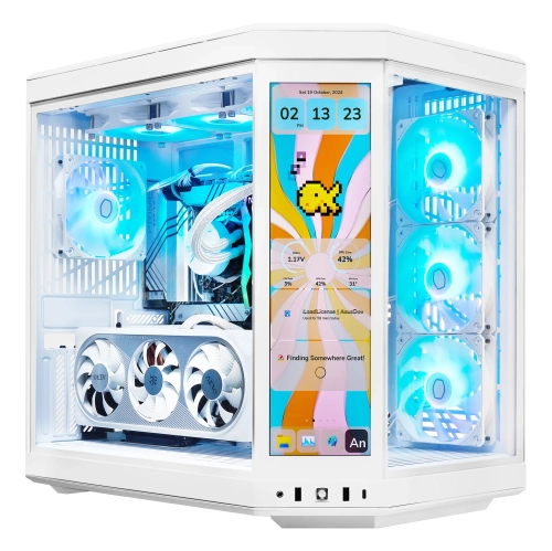 TECHNOID Limited Edition Gaming PC - AMD Ryzen 7 7800x3D, 64GB DDR5 Ram, 2TB SSD, RTX 5070 Ti, Windows 11 Pro, HYTE Y70 Touch infinite, White