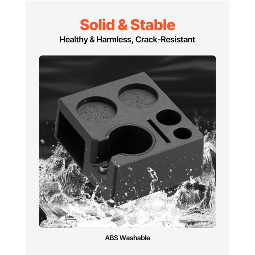 VEVOR 7-in-1 Espresso Tamping Station, ABS Material, Multifunctional Tamping Station with Detachable Slot, Easy to Clean Espresso Knock Box with