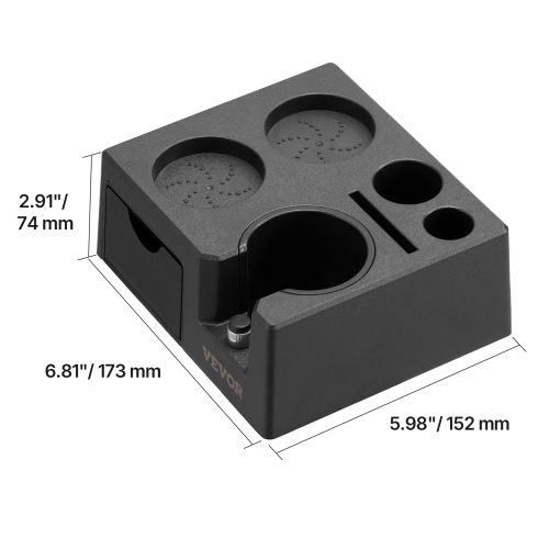 VEVOR 7-in-1 Espresso Tamping Station, ABS Material, Multifunctional Tamping Station with Detachable Slot, Easy to Clean Espresso Knock Box with