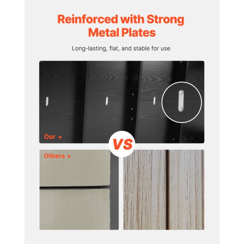 VEVOR 63 inch Length Rectangle Dining Table, Large Wood Tables for 4-6 Person, Modern Dinner Furniture, Conference Desk Supporting for 330LBS, for