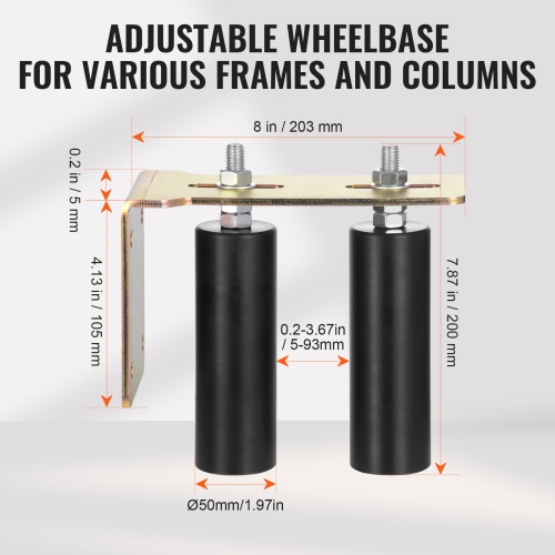 VEVOR 6” Rolling Sliding Gate Hardware Kit with L-Bracket, Universal Adjustable Sliding Gate Rollers, Heavy Duty Sliding Gate Guide Roller for