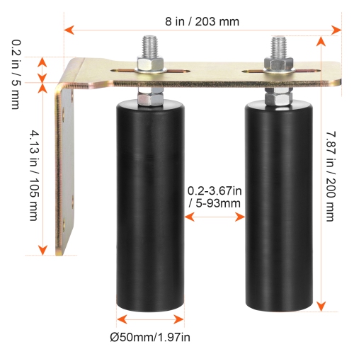 VEVOR 6” Rolling Sliding Gate Hardware Kit with L-Bracket, Universal Adjustable Sliding Gate Rollers, Heavy Duty Sliding Gate Guide Roller for