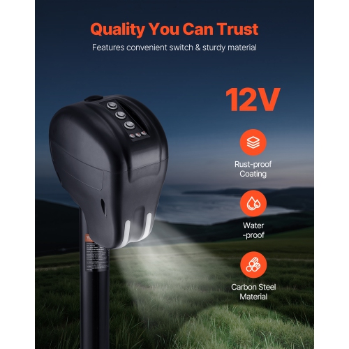 VEVOR 3500 lbs Electric Trailer Jack,Heavy Duty RV Electric Power Tongue Jack with 2 Way Connector, Memory Function, Crank Handle & Weatherproof Jack