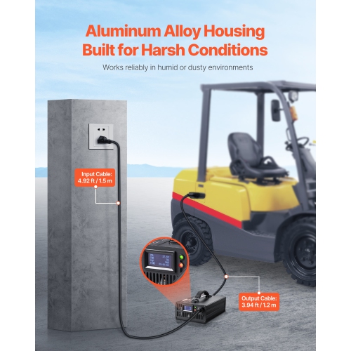 VEVOR 30A Forklift Battery Charger,24V, Smart Fully-Automatic Lead-Acid Battery Charger,24 Volt Trickle Charger with Anderson Plug,Cooling Fan,OLED