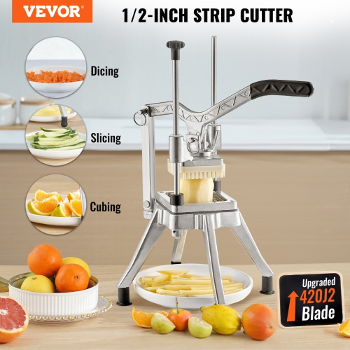 VEVOR 1/2″ Commercial Vegetable Fruit Chopper Blade Heavy Duty Professional Food Dicer Kattex French Fry Cutter Onion Slicer Stainless Steel for