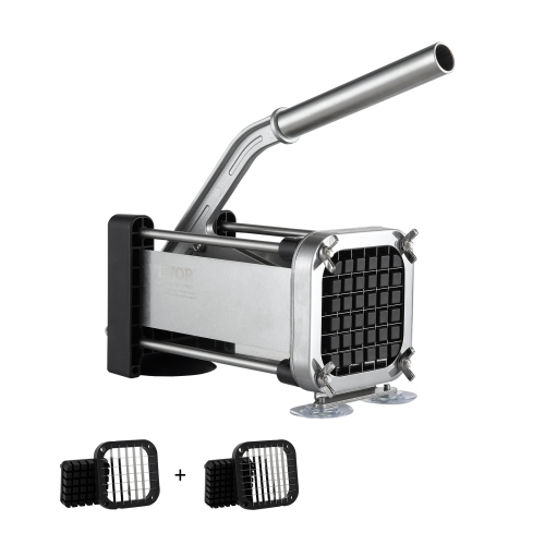 Coupe-frites VEVOR, coupe-pommes de terre avec lames en acier inoxydable 1/2-po et 3/8-po, coupe-pommes de terre manuel avec ventouses, idéal pour