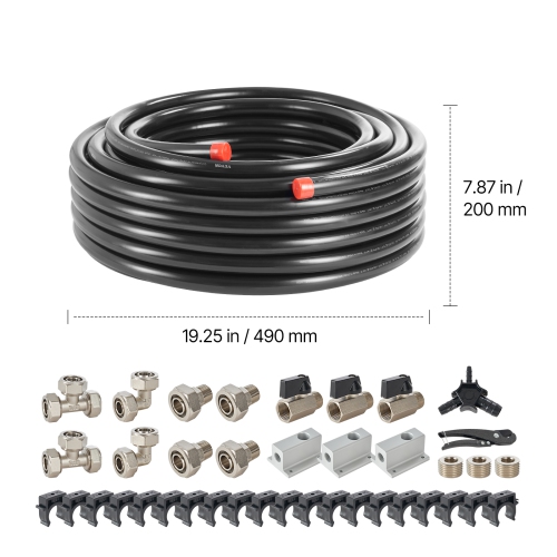 VEVOR 100FT x 3/4" HDPE-Aluminum Compressed Air Piping System, Leak-Proof, Pressure-Resistant & Easy-to-Install, Compressed Air Line Tubing Kit for