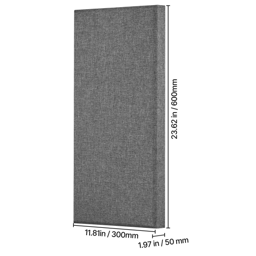 VEVOR 4 PCS Acoustic Panels, 2 inch 23.6 x 11.8 inch Fiberglass Sound Absorbing Panels, Self-adhesive Soundproof Wall Boards, for Studios, Office,