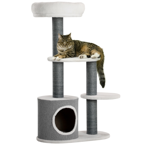PawHut – 39 Arbre pour chats d'intérieur, tour pour chats avec poteaux à gratter, condo, perchaude, plateformes, centre d'activités multiniveaux pour