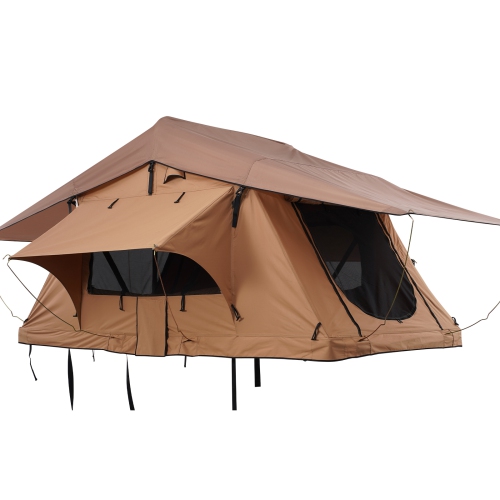 VEVOR 2-3 Person Rooftop Tent Hard Shell, Naturnest Rooftop Tent Hardshell, Folding Hard Shell Roof Top Tent with Telescopic Ladder Mattress PVC