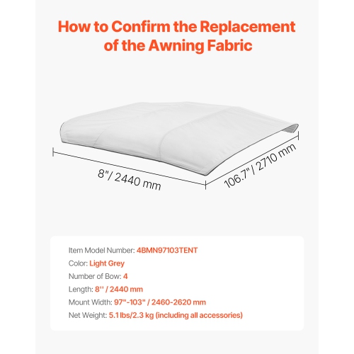 VEVOR 4 Bow Boat Bimini Tops, 600D Polyester Canopy, Waterproof & Sun Protection Boat Awning Canopy with Storage Bag, Bimini Top Replacement,