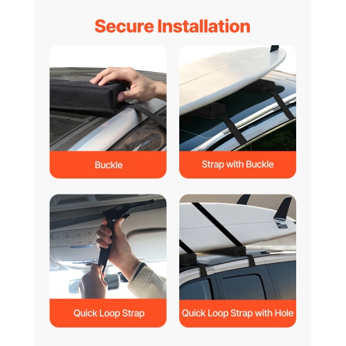 VEVOR 15.5-Inch Soft Roof Rack Pads, Universal Car Roof Rack Pads, 176LBS Loading Capacity Luggage Kayak Carrier with Portable Storage Bag for SUP