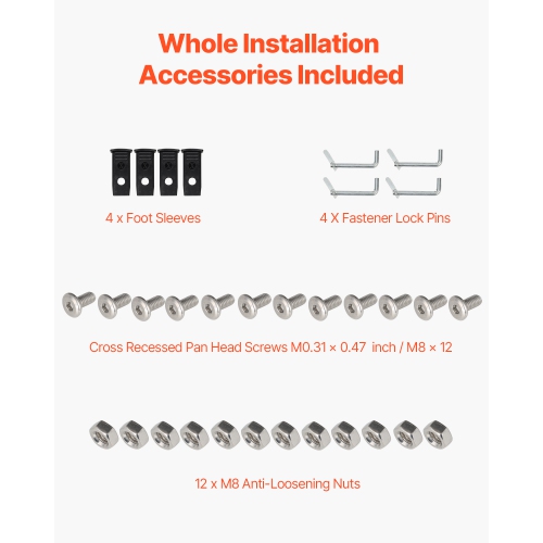 VEVOR 6 Foot Scaffolding Safety Guardrail, Rustproof Solid Carbon Steel, 55.4 lbs Load Capacity, Baker Style Metal Guardrails Accessory System for