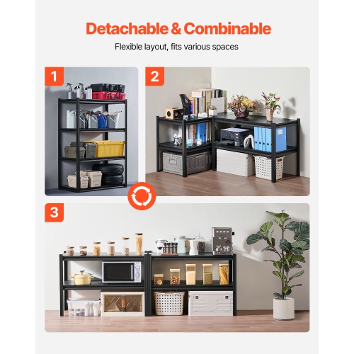 VEVOR 2400 lbs Garage Storage Shelves, 4 Tier, 20" D x 40" W x 57" H Adjustable Metal Shelves for Garage Shelves Utility Rack Shelf, Ideal for