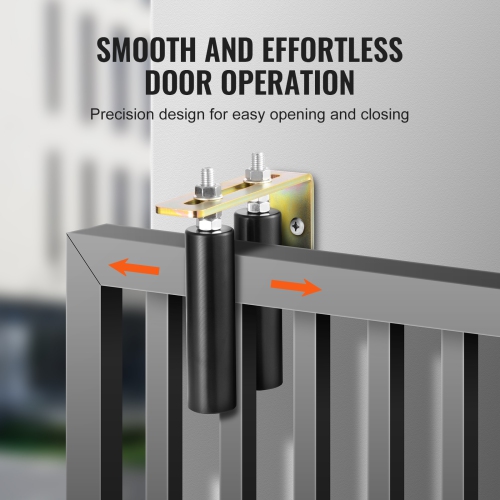 VEVOR 6" Sliding Gate Kit, Rolling Gate Hardware Kit with L-Bracket, Universal Adjustable Sliding Gate Rollers, Black Sliding Gate Guide Roller for